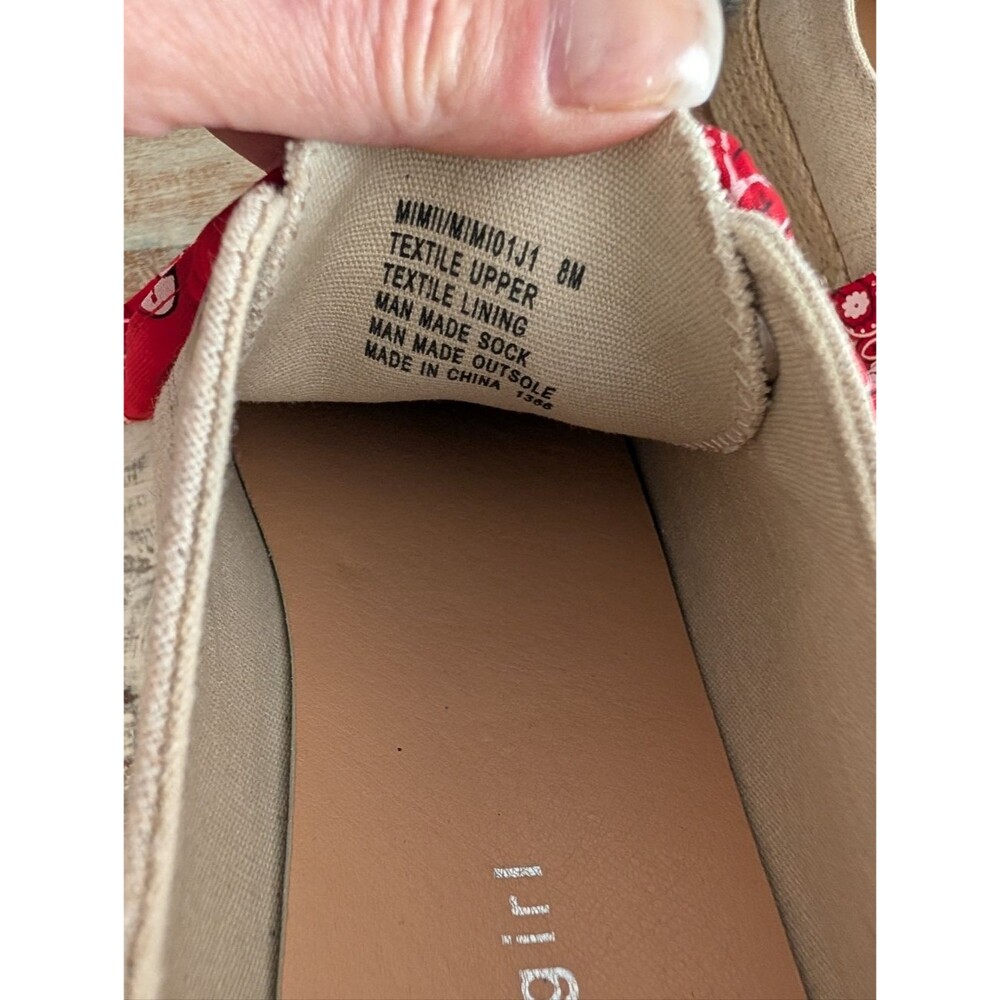 Madden Girl Mimii Bandana Lace Espadrille Platform Sneakers Oatmeal Multi Size 8 - Picture 6 of 6